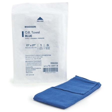Mckesson Blue Sterile O.R. Towel, 17 x 27 Inch, 80PK 16-6001-B